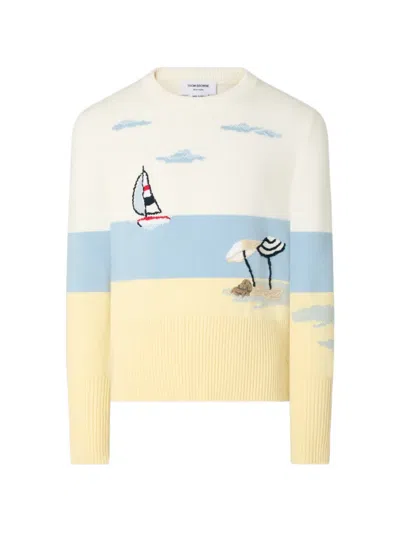 Thom Browne Nantucket Scenic-intarsia Sweater In Multi