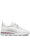 Thom Browne Soft Tech Leather Runner Sneakers In White