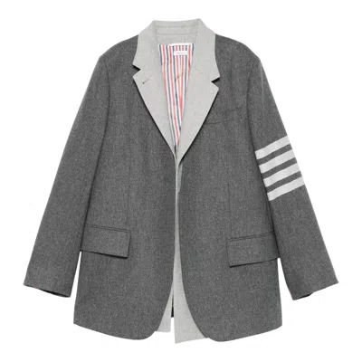 Thom Browne Narrow Shoulder 2 In 1 Sportcoat Women In Gray