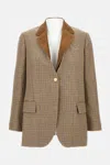 Thom Browne Gunclub Houndstooth Wool Blazer In Brown