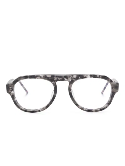 Thom Browne Navigator-frame Glasses In Gray