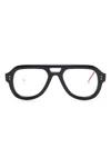 Thom Browne Navigator-frame Glasses In Schwarz