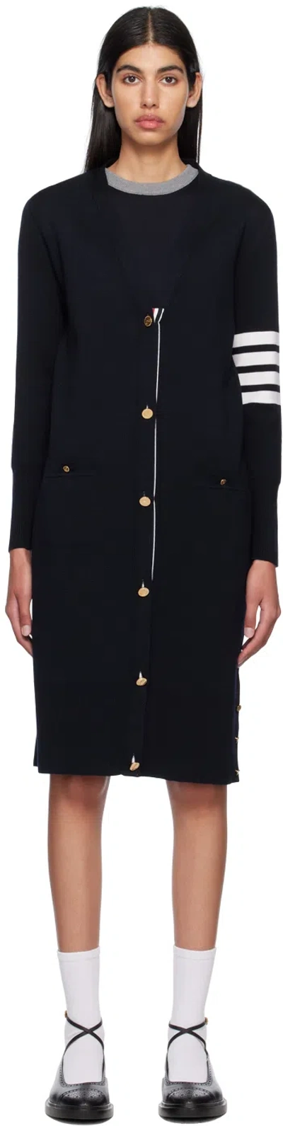 Thom Browne Navy 4-bar Cardigan In 415 Navy