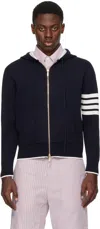 Thom Browne Navy 4-bar Fish Icon Hoodie In 415 Navy