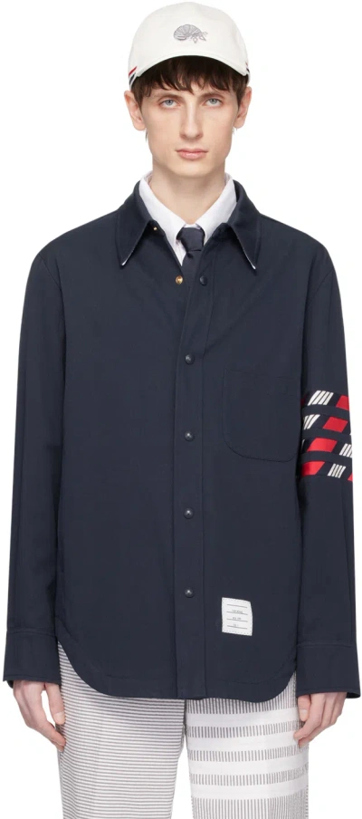Thom Browne Navy 4-bar Jacket