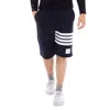 Thom Browne Pantaloncini Da Allenamento A 4 Barre In Blue