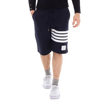Thom Browne Navy 4-bar Loopback Cotton Sweatshorts In Blue