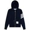 Thom Browne Navy 4-bar Loopback Full Zip Hoodie In Blue