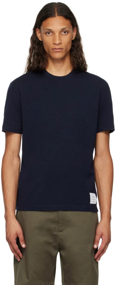Thom Browne Navy 4-bar T-shirt In 415 Navy