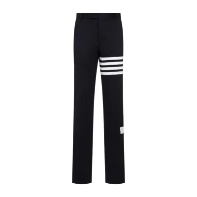 Thom Browne Navy 4-bar Unconstructed Trousers In Black