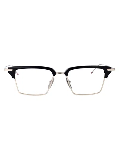 THOM BROWNE THOM BROWNE NAVY ACETATE+TITANIUM GLASSES