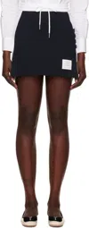 Thom Browne Blocked 4 Bar Mini Skirt With Side Slits In 415 Navy