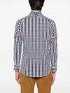 Thom Browne Navy And White Gingham Long-sleeve Shirt In Multi