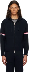 THOM BROWNE NAVY ARMBAND HOODIE