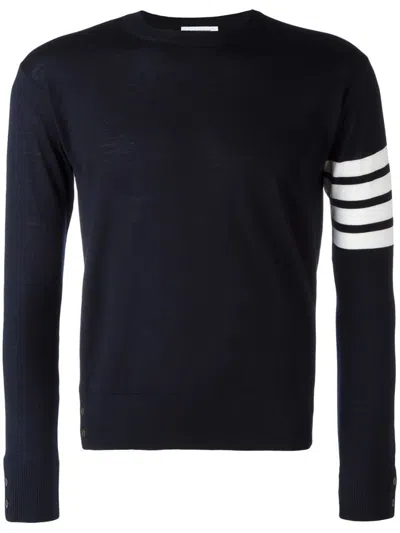 THOM BROWNE NAVY BLUE 4-BAR MERINO PULLOVER