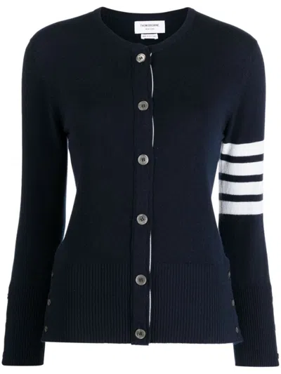 Thom Browne Navy Blue 4-bar Stripe Cardigan