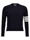 Thom Browne Navy Blue 4 Bar Sweater In Navy Blue