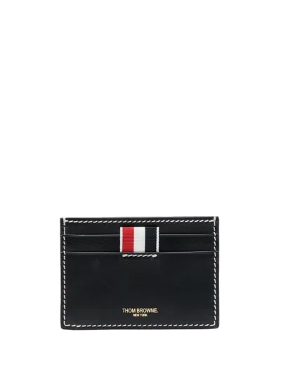Thom Browne Navy Blue 4-bar Tab Leather Men's Credit Card Holder For Fw23