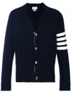 Thom Browne Merino Wool 4-bar Cardigan In Navy Blue