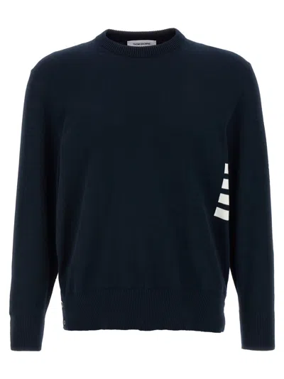 THOM BROWNE NAVY BLUE 4BAR COTTON SWEATER