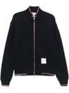 Thom Browne Cotton Zip Hoodie And Pockets In Black
