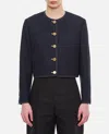Thom Browne Women's Box Pleat Wool Cardigan Jacket In Dark Blue