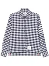Thom Browne Navy Blue Check Shirts In Navy Blue