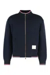 Thom Browne Navy Blue Cotton Blend Oversize Jacket In Blue