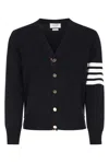 Thom Browne Milano Stitch V Neck Cardigan In Cotton In 415