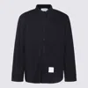 Thom Browne Midnight Blue Cotton Blend Oversize Shirt In Navy