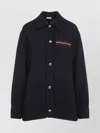 Thom Browne Navy Blue Logo Detail Shirt Jacket