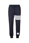 Thom Browne Navy Blue Cotton Joggers