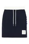Thom Browne Blocked 4 Bar Mini Skirt With Side Slits In Black