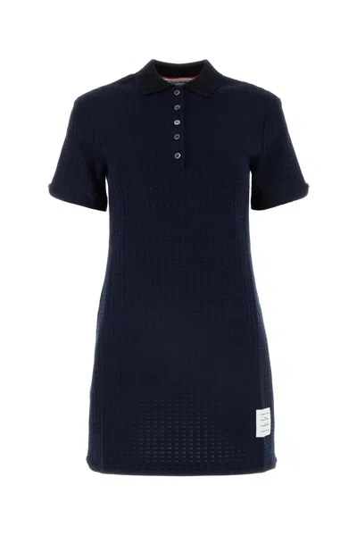 Thom Browne Navy Blue Cotton Polo Dress