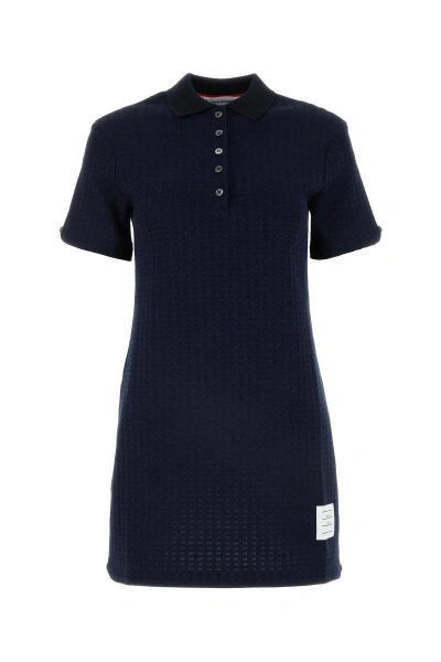 Thom Browne Navy Blue Cotton Polo Dress