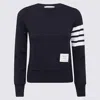 THOM BROWNE THOM BROWNE NAVY BLUE COTTON SWEATSHIRT