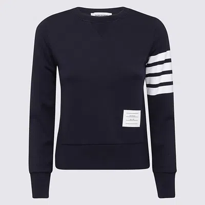 Thom Browne 4-bar Cotton Sweatshirt In Navy