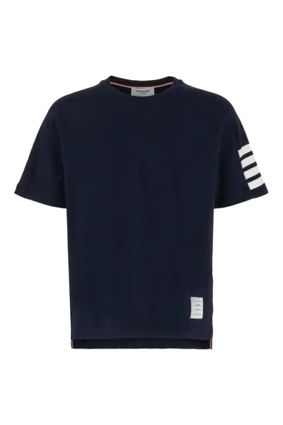 Thom Browne Navy Blue Cotton T-shirt