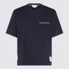 Thom Browne Jersey Cotton Short Sleeve Pocket Tee In Blue