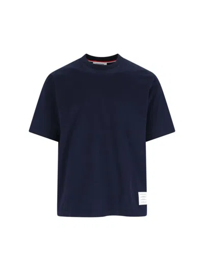 Thom Browne Navy Blue Cotton T-shirt
