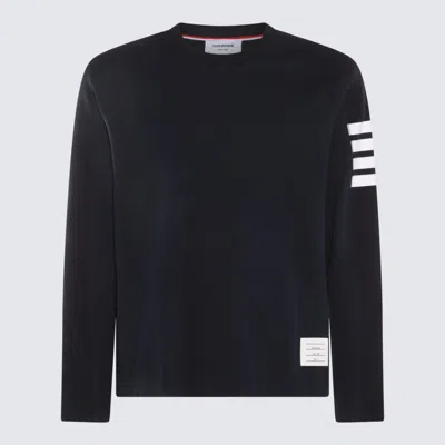 THOM BROWNE THOM BROWNE NAVY BLUE COTTON T-SHIRT