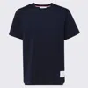 THOM BROWNE THOM BROWNE NAVY BLUE COTTON T-SHIRT