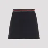 Thom Browne Elegant Thigh-length Side Tab Skirt In Navy Blue