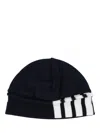 Thom Browne Navy Blue Engineered 4-bar Beanie Hat