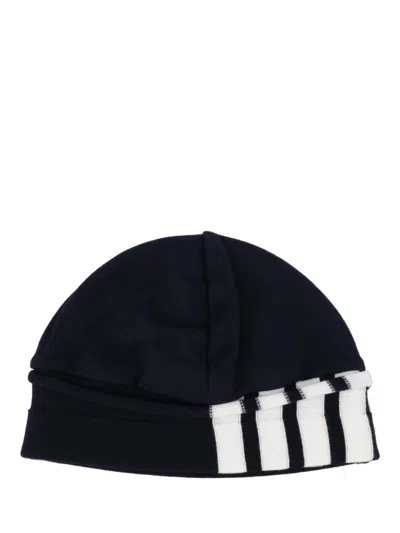 Thom Browne Navy Blue Engineered 4-bar Beanie Hat