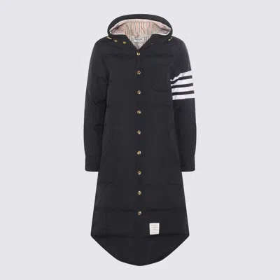 Thom Browne Navy Blue Feather Down 4-bar Coat
