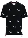 Thom Browne Dachshunds Embroidered Cotton T-shirt In Black