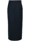 Thom Browne Midi Pencil Skirt In Navy Blue