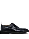 Thom Browne Almond Toe Lace-up Shoes With Rubber Sole In Black