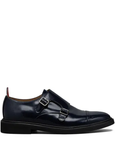 THOM BROWNE NAVY BLUE LEATHER DRESS SHOES